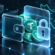Digital USDT wallet behind a glowing lock, with an outline of Iran in the background.